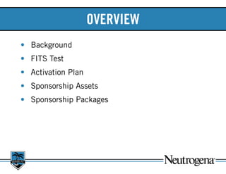 OVERVIEW
•	 Background
•	 FITS Test
•	 Activation Plan
•	 Sponsorship Assets
•	 Sponsorship Packages
 