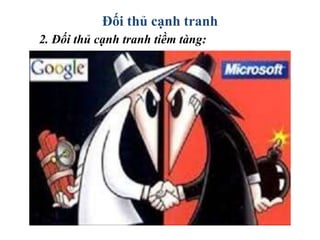 2. Đối thủ cạnh tranh tiềm tàng:
Đối thủ cạnh tranh
Những đối thủ cạnh tranh trong nước như: Thái Hòa,
An Thái, Phú Thái, CADA, VICA…..
Tuy nhiên 5 thương hiệu trên đã trở nên quen
thuôc với người tiêu dùng từ rất lâu, việc thay đổi
thói quen là rất khó.
=> rào cản nhập cuộc của các đối thủ cạnh tranh
tiềm tàng là không cao.
 