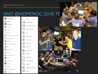 @HOPENOC 2016
AND @HOPENOC 2016 TEAM….
 