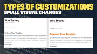Types ofCustomizationsSmall visual changes
 
