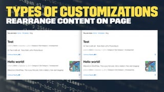 Types ofCustomizationsRearrange content on page
 