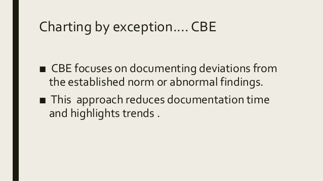 documentation in nursing charting by exception sample