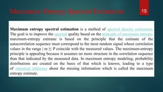 parametric method of power spectrum Estimation | PPTX