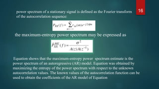 parametric method of power spectrum Estimation | PPTX