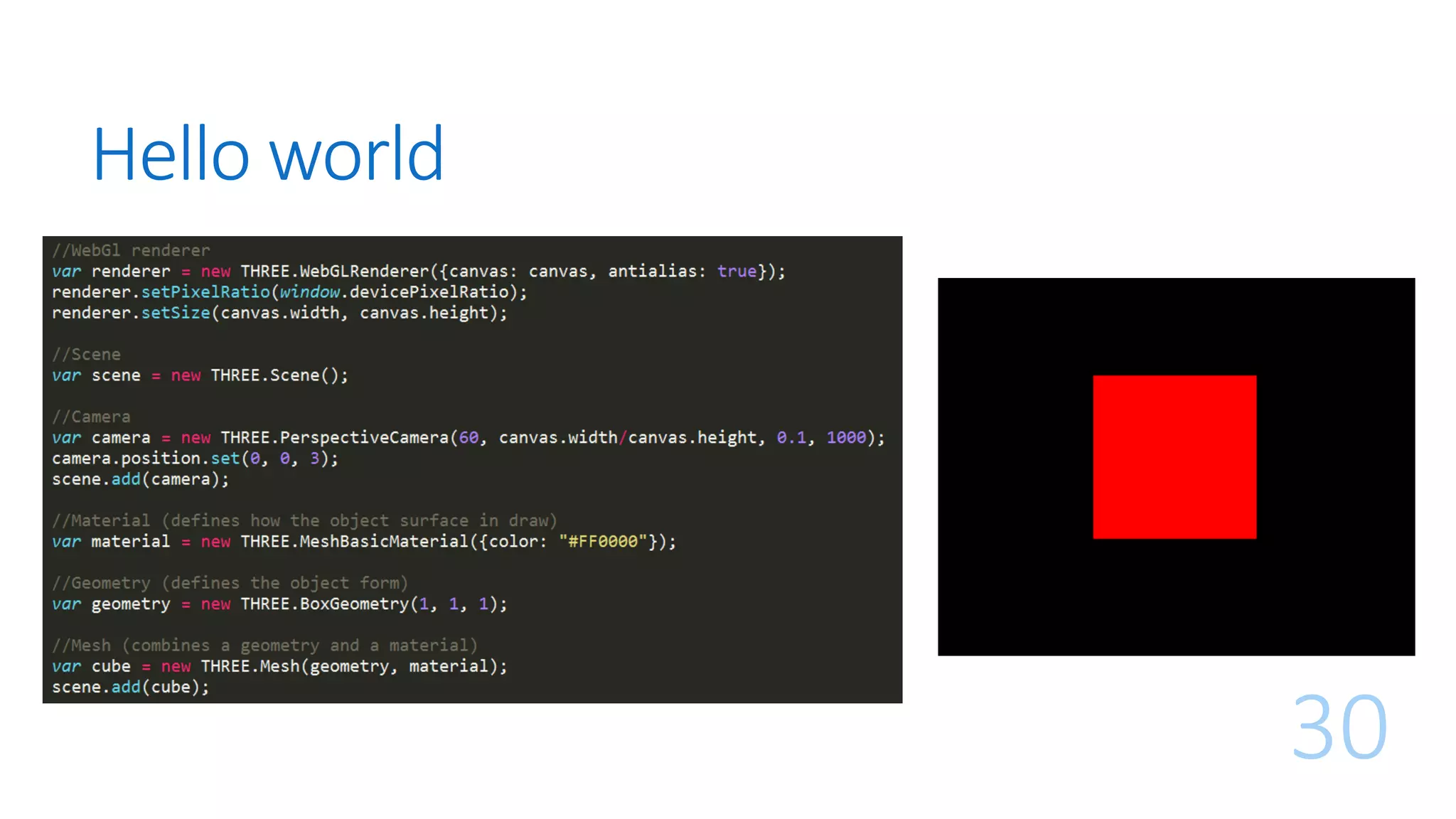 Hello world
30
 