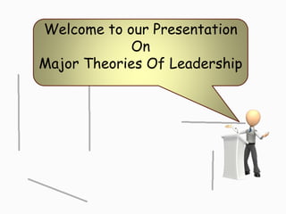 Welcome to our Presentation
On
Major Theories Of Leadership
 