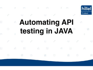 Automating API
testing in JAVA
 