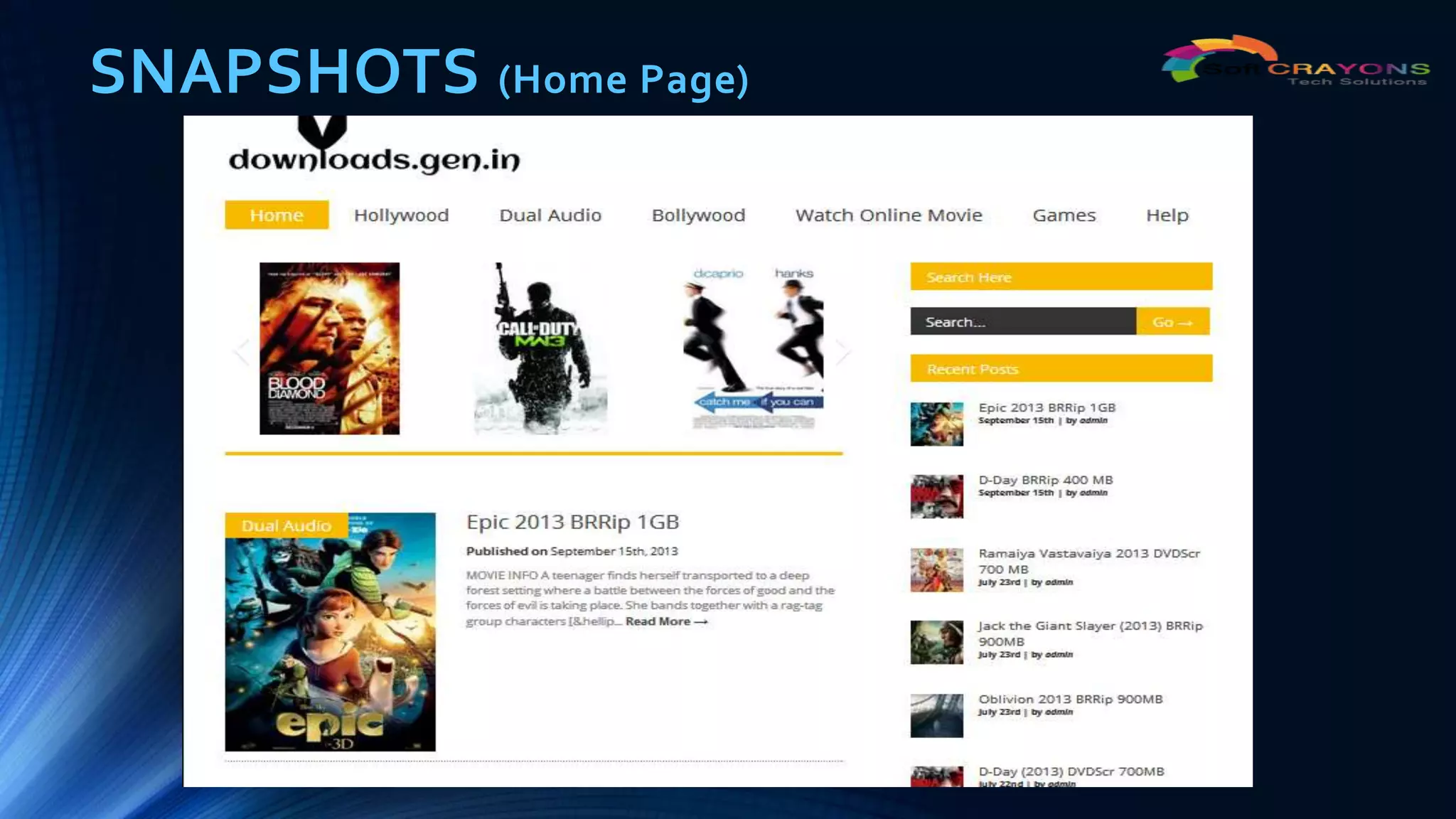 SNAPSHOTS (Home Page)
 