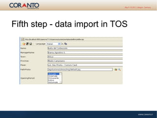 Fifth step - data import in TOS
 