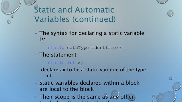 Global variables, sorting static variables,function and arrays,