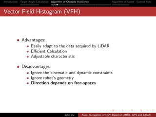 Autonomous Navigation of UGV Based on AHRS, GPS and LiDAR | PDF