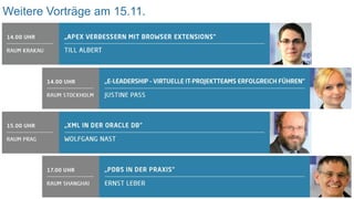 Weitere Vorträge am 15.11.
 