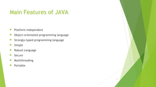 Object Oriented Methodology in Java (Lecture-1) | PPT