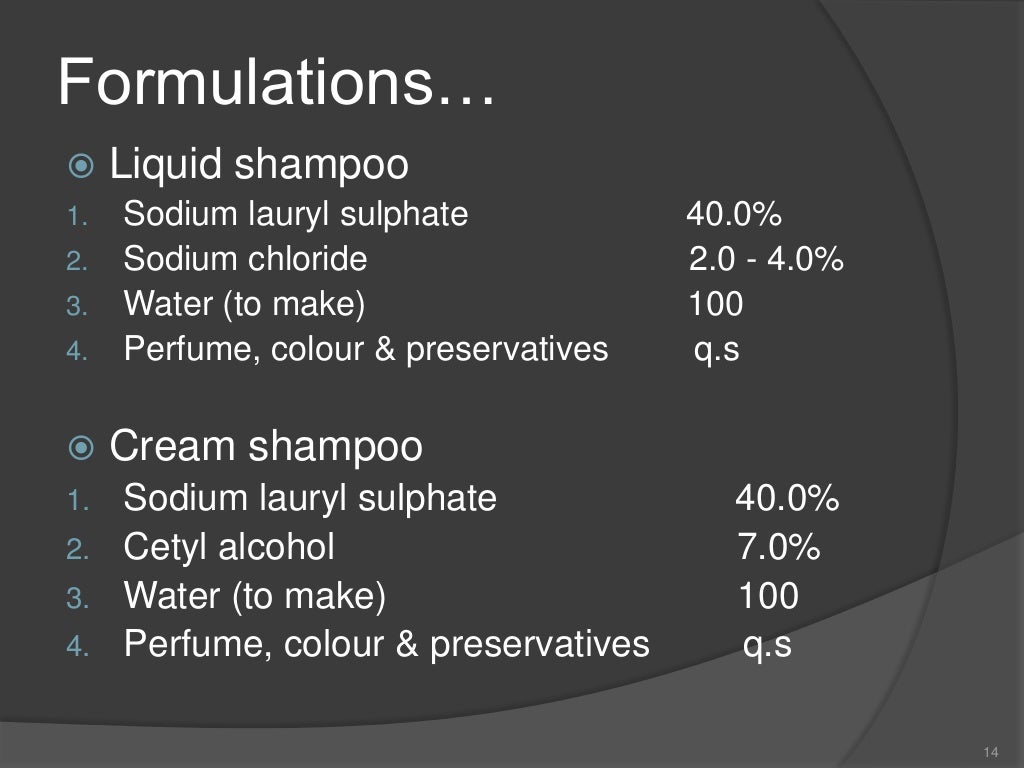 buidings blocks for formulation of shampoo, toothpaste and creams
