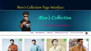 Men’s Collection Page Interface:
 