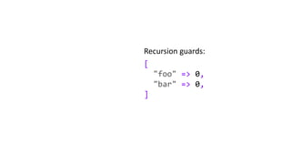 [
"foo" => 0,
"bar" => 0,
]
Recursion guards:
 