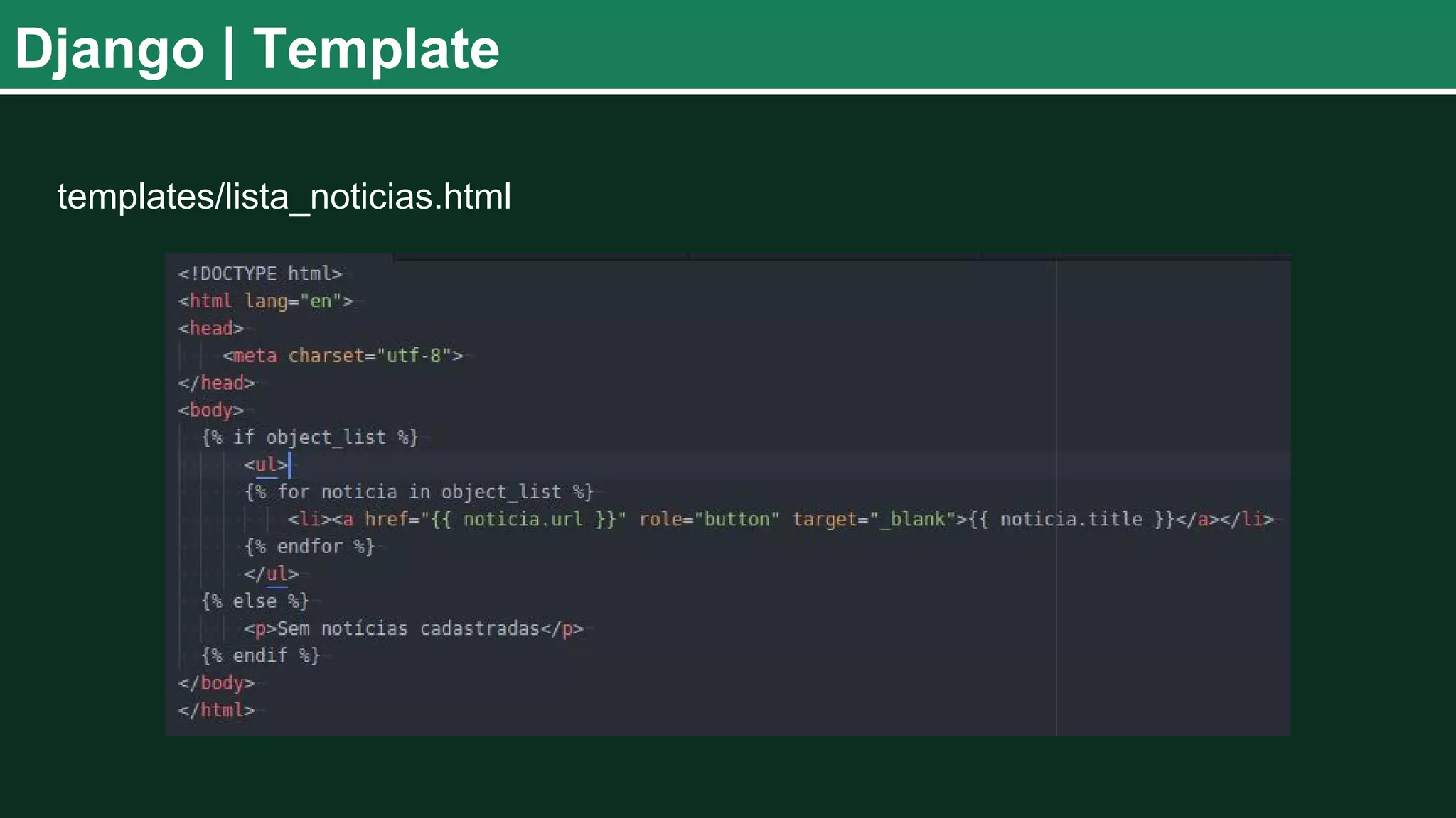 Django | Template templates/lista_noticias.html 