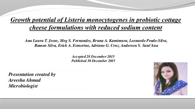 Growth Potential Of Listeria Monocytogenes In Probiotic Cottage Chees