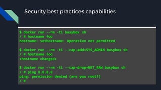 Security best practices capabilities
 