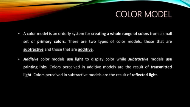 "Color model" Slide for Computer Graphics Presentation | PPTX ...
