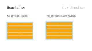 #container flex-direction
flex-direction: column-reverse;flex-direction: column;
 