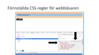 Förinställda CSS-regler för webbläsaren
 