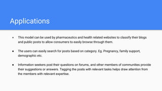 Classification of Health Forum Messages using Deep Learning | PPT