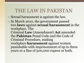 sexual harassment in Pakistan | PPTX