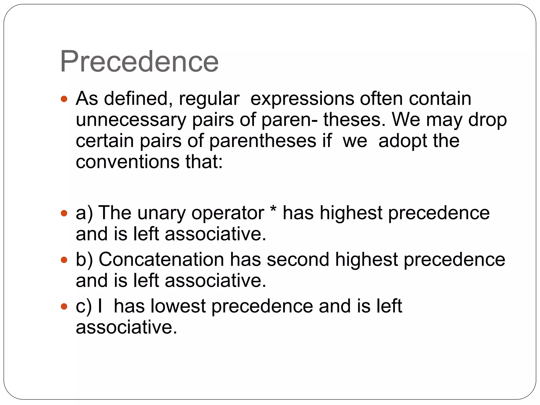 Regular expression in compiler design ppt