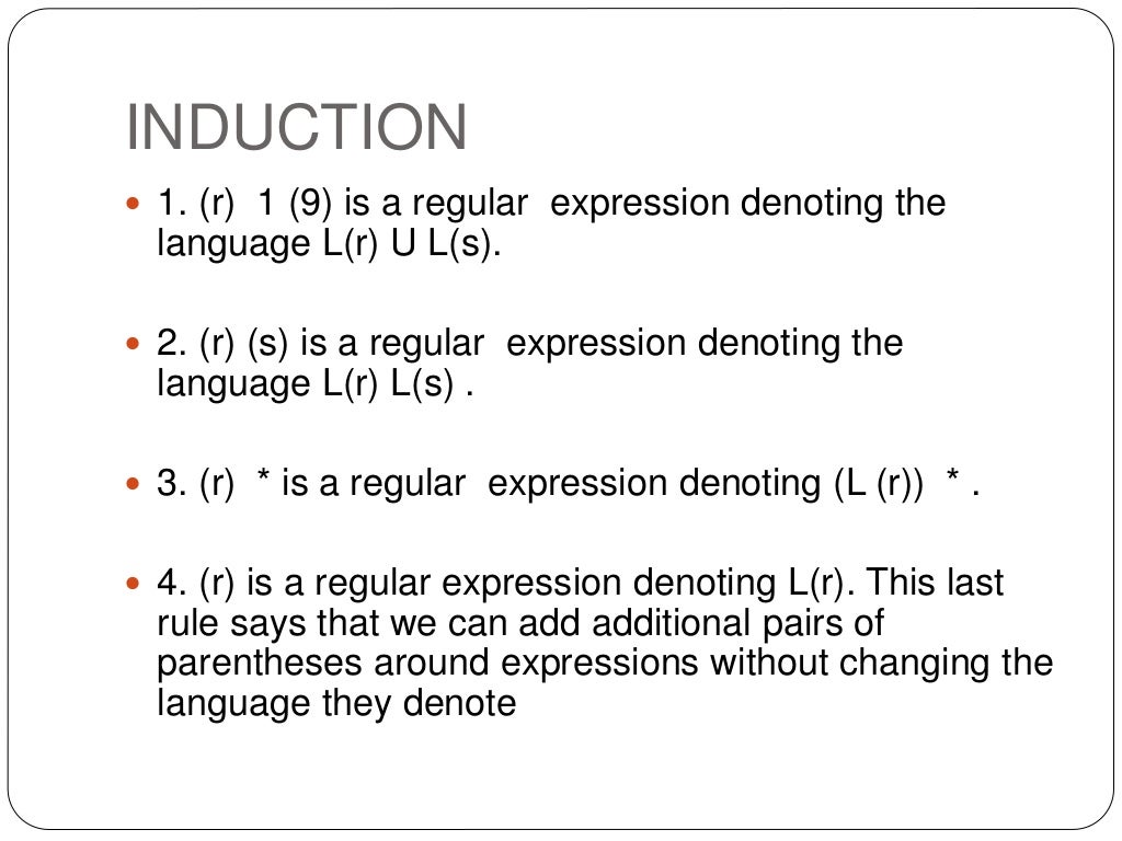 Regular expression in compiler design