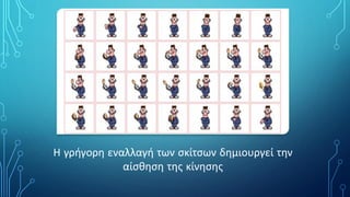 Η γρήγορη εναλλαγή των σκίτσων δημιουργεί την
αίσθηση της κίνησης
 