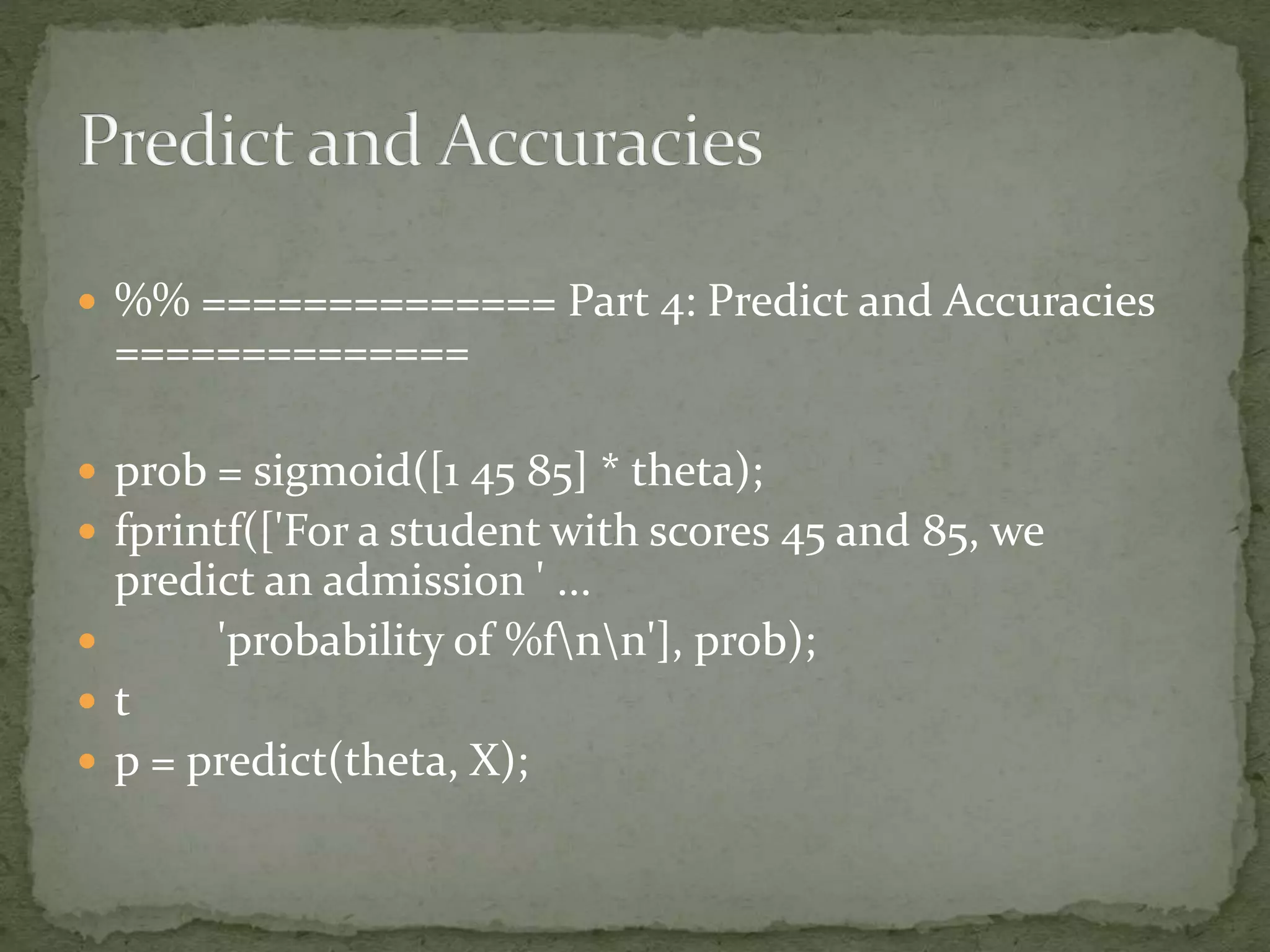 Exam Prediction Machine Learning Algorithm | PPT