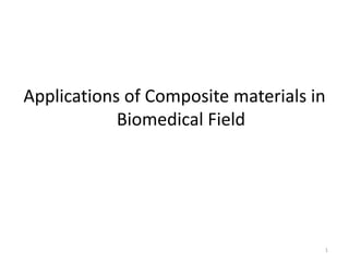 Applications of Composite materials in
Biomedical Field
1
 