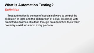 Web Automation Testing for developers? | PPTX
