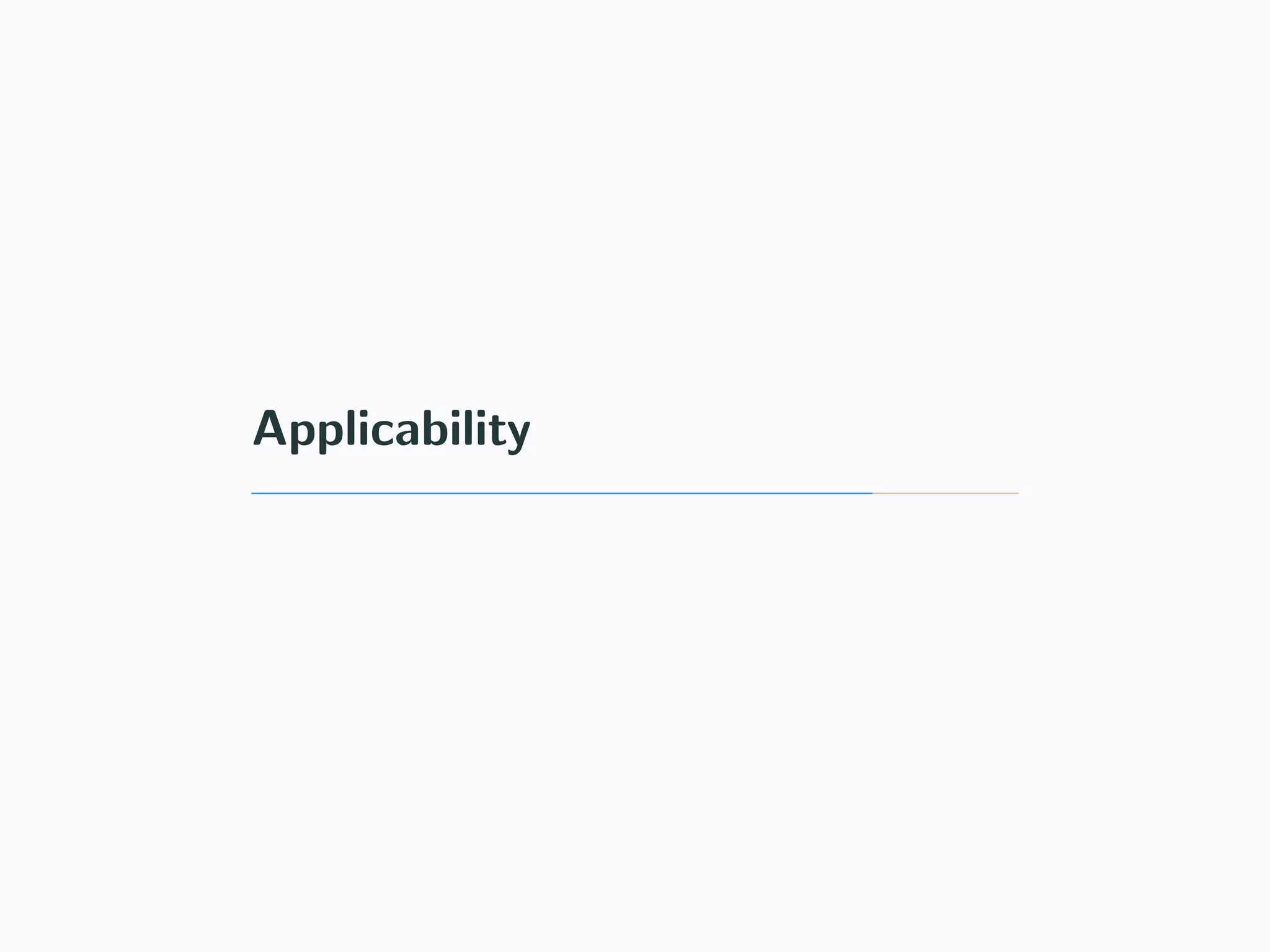 Applicability 