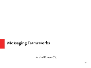 1 /
Messaging Frameworks
Arvind KumarGS
 