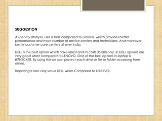 COMPARITIVE ANALYSIS OF DELL & LENOVO | PPT
