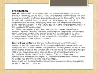 COMPARITIVE ANALYSIS OF DELL & LENOVO | PPT
