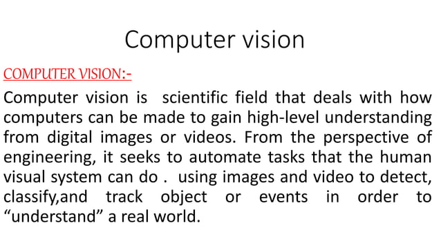 computer vision | PPT