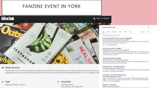 FANZINE EVENT IN YORK
 