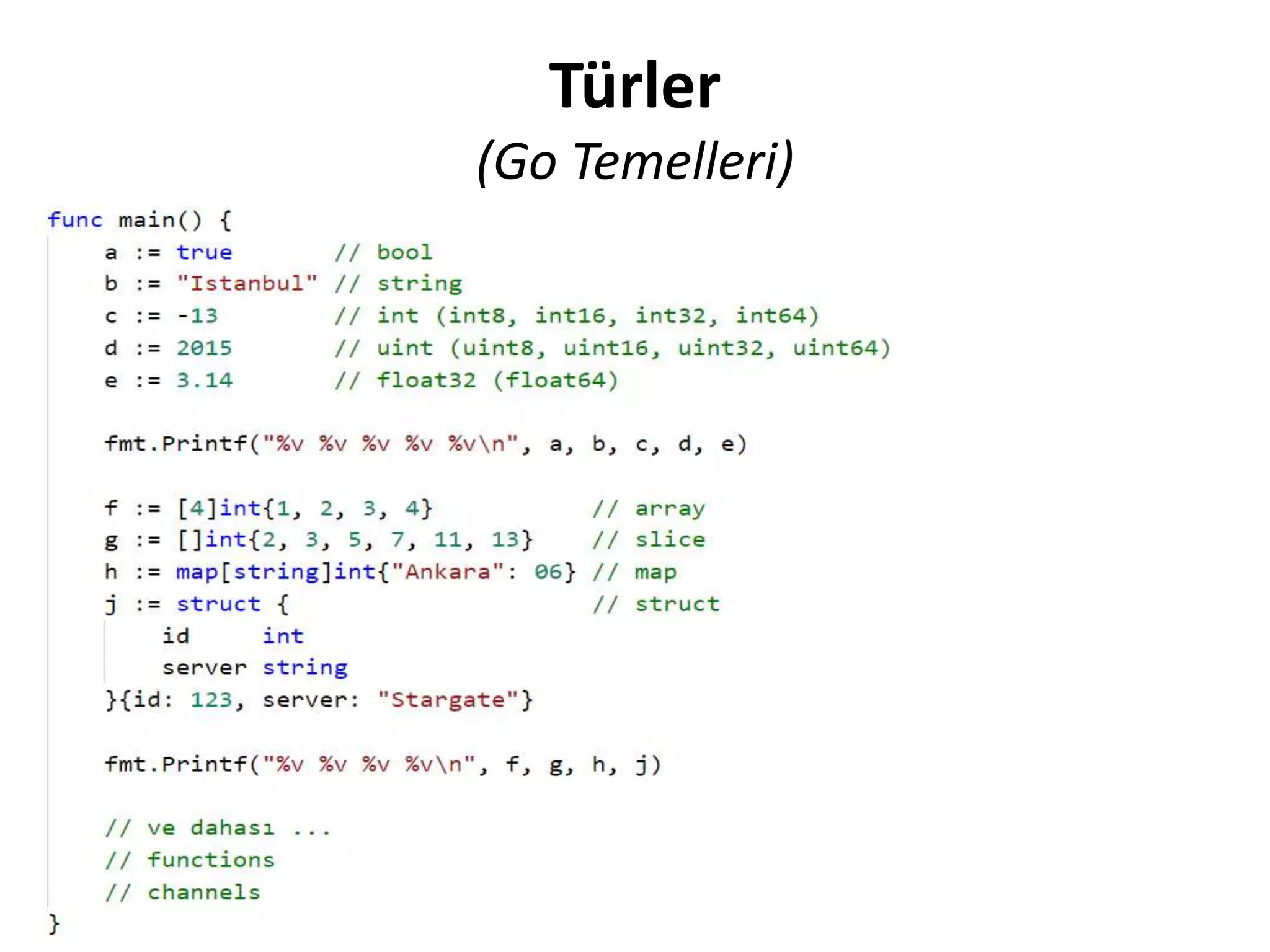 Türler
(Go Temelleri)
 