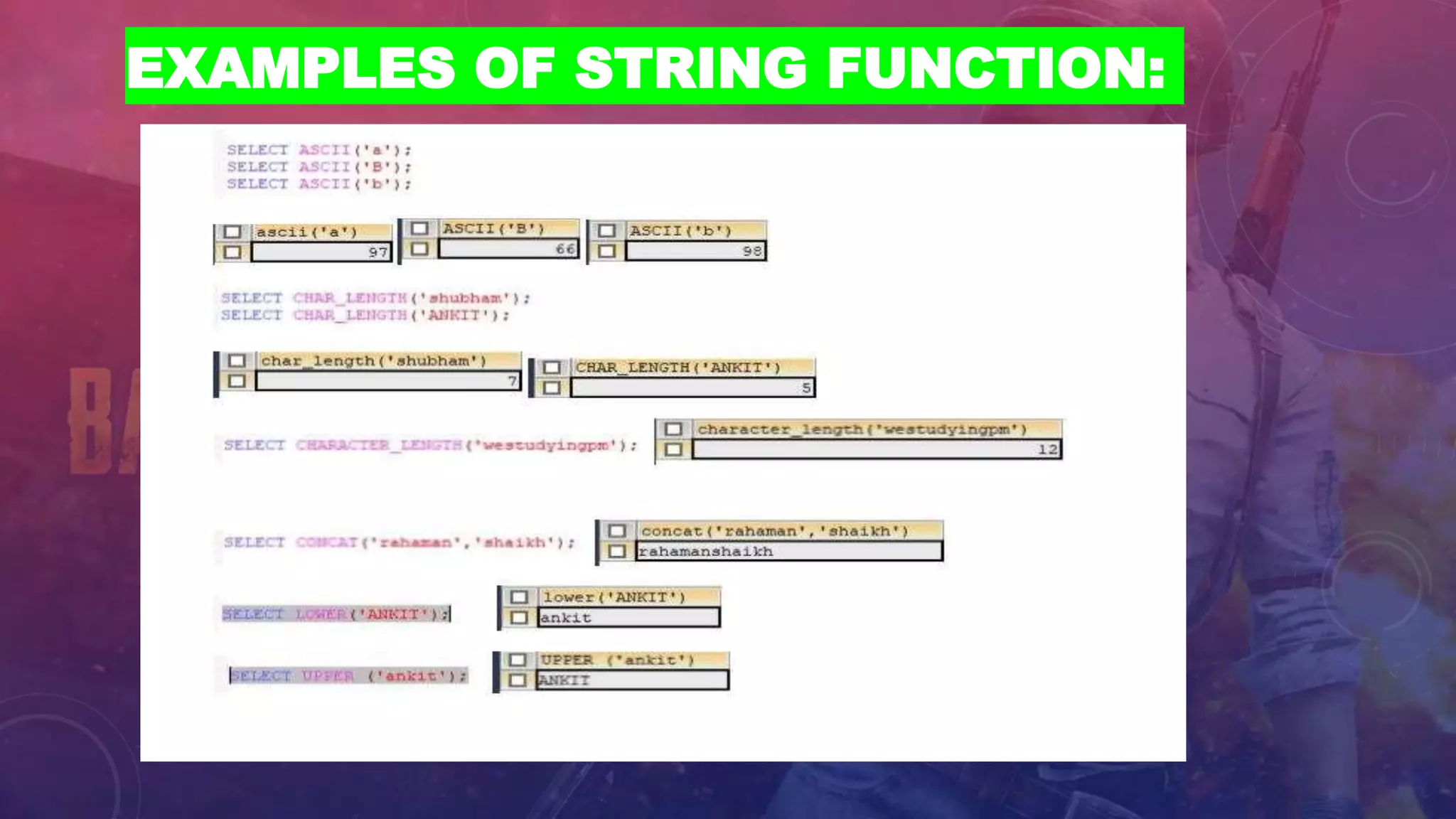 sql function(ppt) | PPTX