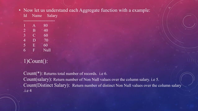 sql function(ppt) | PPTX