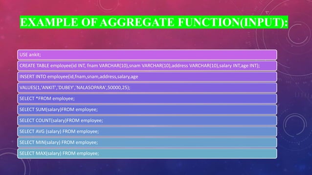 sql function(ppt) | PPTX