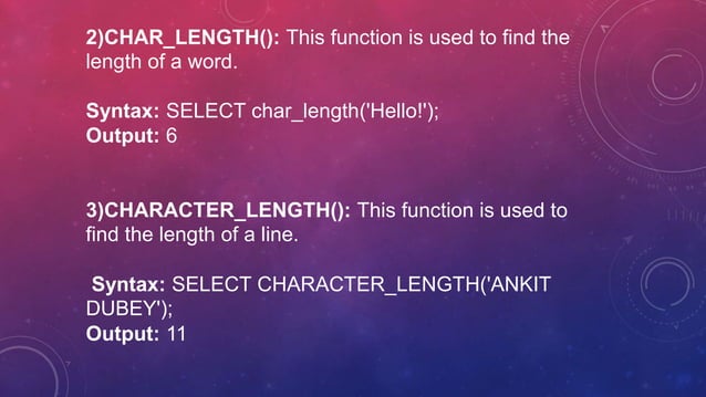 sql function(ppt) | PPTX