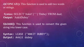 sql function(ppt) | PPT