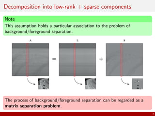 Robust Low-rank and Sparse Decomposition for Moving Object Detection | PDF