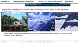 Impact of Partial Shading and bypass diode on PV panel Output Power | PDF