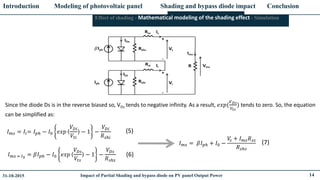 Impact of Partial Shading and bypass diode on PV panel Output Power | PDF