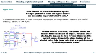 Impact of Partial Shading and bypass diode on PV panel Output Power | PDF